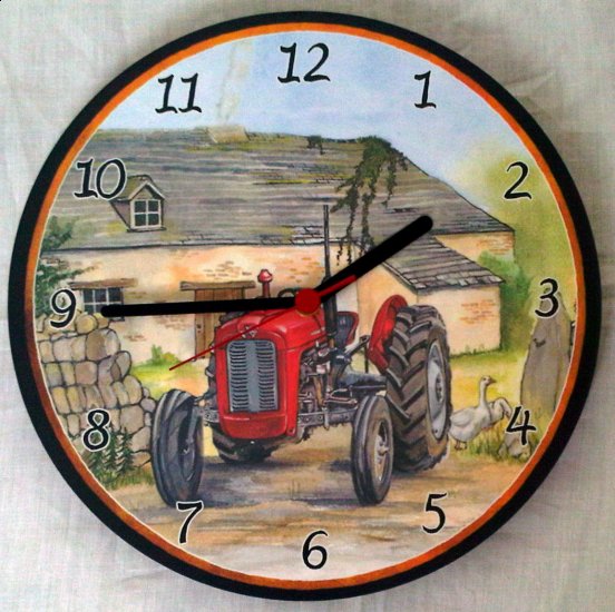 Red Massey Ferguson 35 Tractor Wall Clock