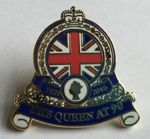 1926-2016 The Queen at 90 Lapel Pin Badge
